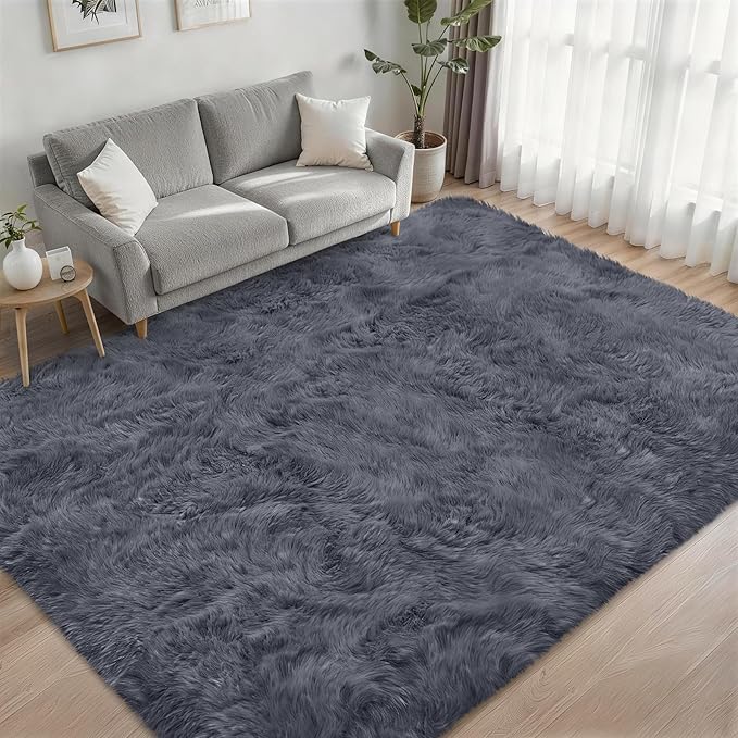 Fluffy 4x6 Area Rugs for Living Room Bedroom: Ultra Soft Shag Rug Non-Slip - Image 2