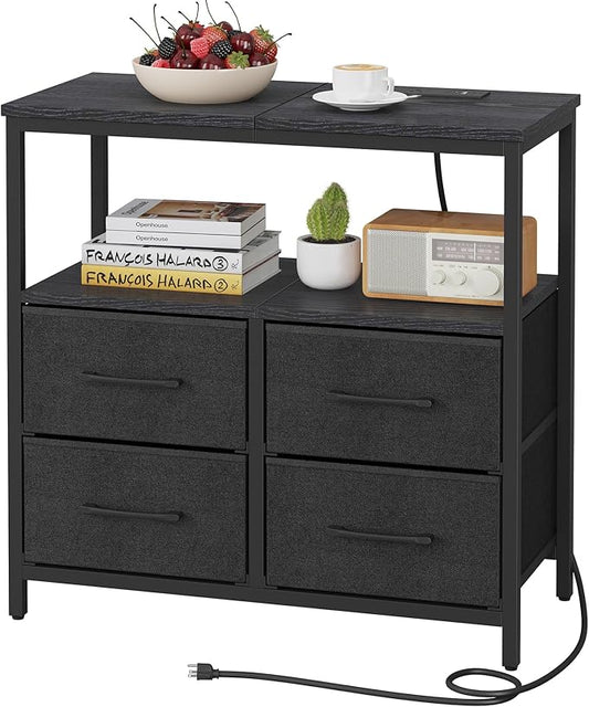 TUTOTAK Large Night Stand with Charging Station, Nightstand with USB and Type-C by ChoosetutotakFurnitureBuildYourCozyHome