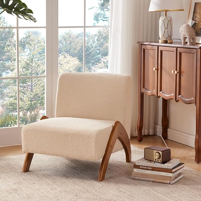 Oversized Accent Chair, upholstered armless mid Century Modern Living Room Chair - Image 6