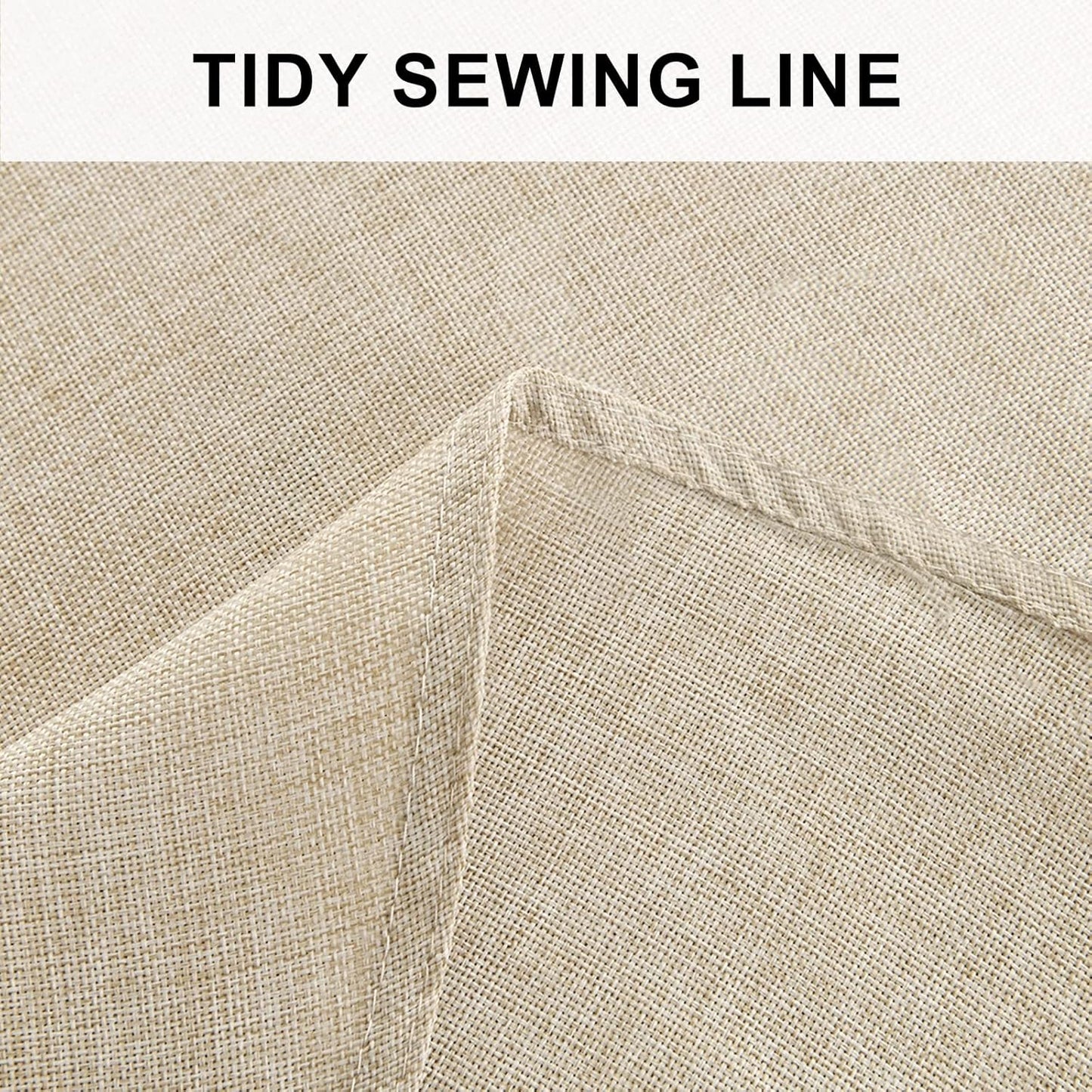 Hiasan Round Linen Tablecloth 40 Inch - Wrinkle and Stain Resistant Washable Polyester Fabric Table Cloth for Dining Room Kitchen Party, Beige