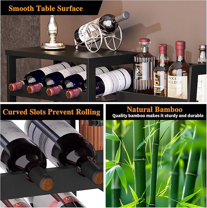 VASMIA Versatile Liquor Stand for Home Bar, Wine Rack Freestanding Floor - Image 5