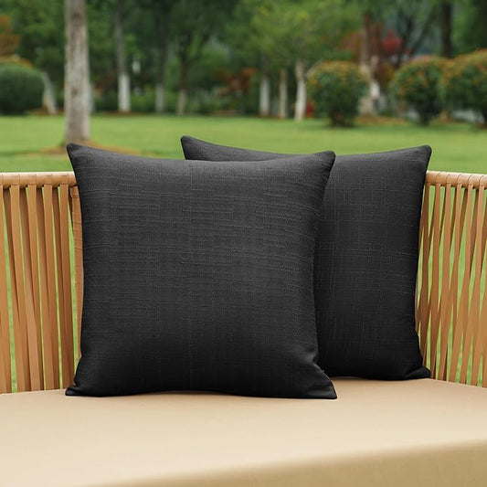 NiNi ALL Pack of 2 Decorative Outdoor Waterproof Pillow Covers Square Garden by NiNiALL