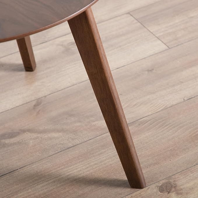 Furniture of America Callum Mid-Century Modern Solid Wood 2 Piece Brown Round - Image 18