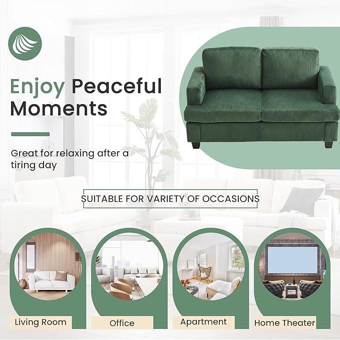 YOUDENOVA Sofa, 63” Comfy Loveseat Sofa - Image 5