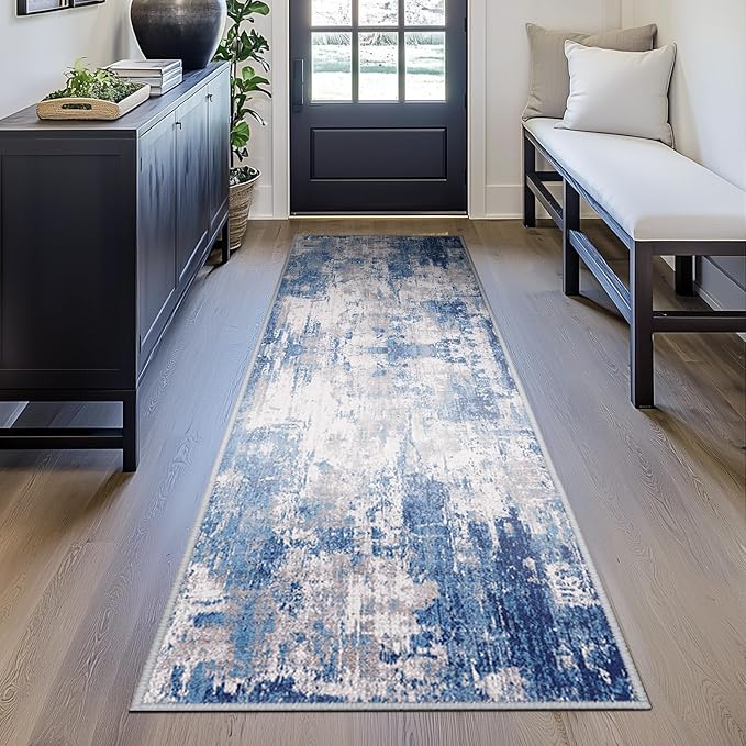 RELEANY Washable Area Rugs 2'x10' Non-Slip Modern Abstract Soft - Image 5