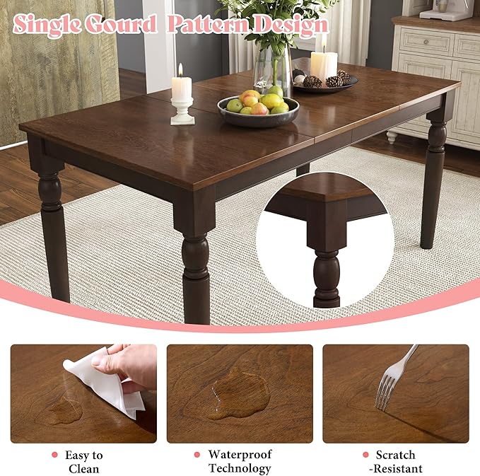 AMERLIFE 6-Piece Farmhouse Dining Table Set - Image 4