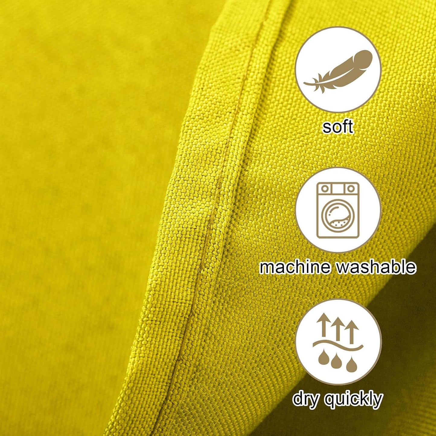 Ascoza 2pack 90 Inch Yellow Round Tablecloth in Washable Polyester Fabric for Wedding/Banquet/Restaurant/Parties