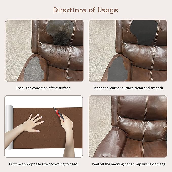 KING MOUNTAIN Leather Repair Patch, 16 x 60 Inches Self-Adhesive Repair Tape - Image 8