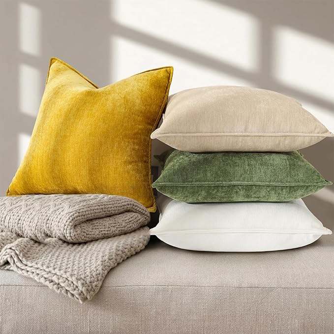 decorUhome Summer Couch Euro Sham Throw Pillow Covers 22x22 Set of 2, - Image 3