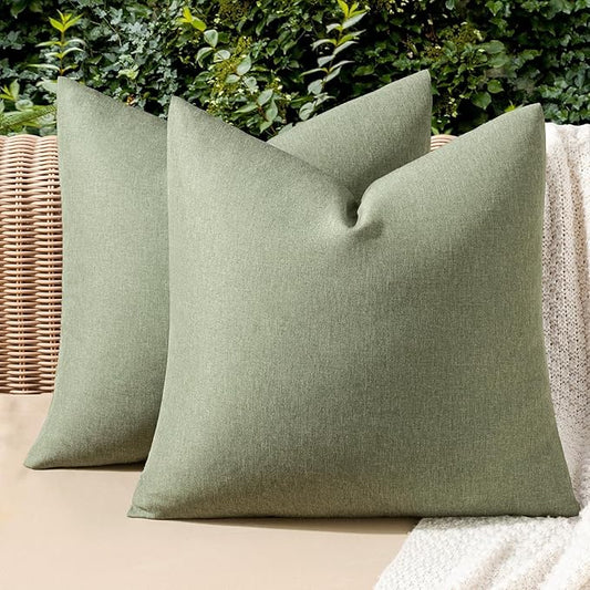 MIULEE Pack of 2 Decorative Outdoor Solid Waterproof Throw Pillow Covers Spring by MIULEE