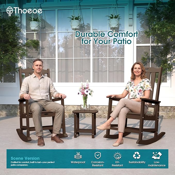 THOEOE Oversized Rocking Chair, Outdoor Rocking Chair - Image 2