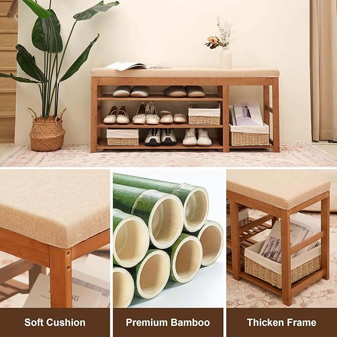 PETKABOO 47.2 in Shoe Rack Bench - Image 8