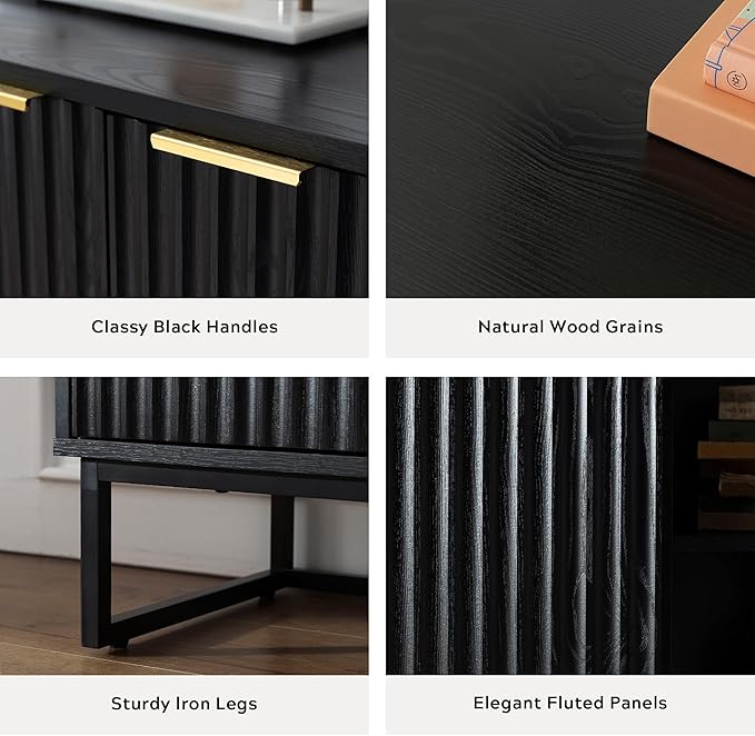 EYYTHUNG Fluted Storage Cabinet - Image 3