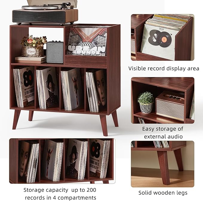 LELELINKY Large Record Player Stand, Turntable Stand - Image 9