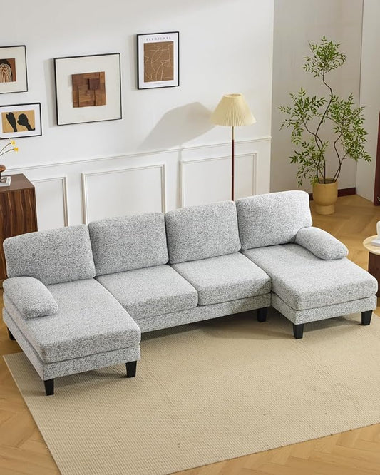 Karl home 110" U-Shape Sectional Couches by Karlhome