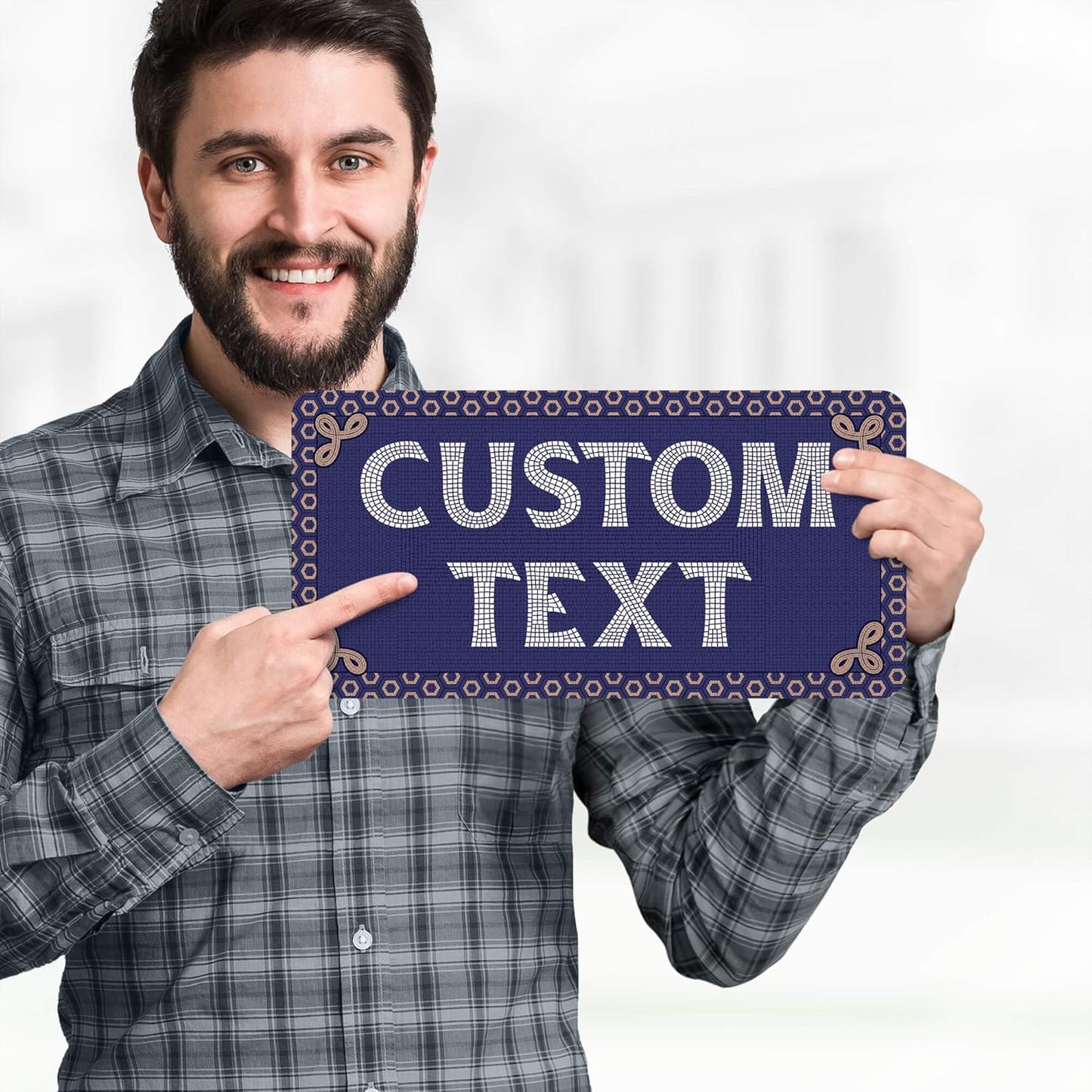 Custom Sign, Custom Street Sign, 11 Font Colors, 13 Font Styles, 4 Hole Options, 22 Sizes, 6x12 Inches, Rust Free DiBound, Fade Resistant, Made in USA by My Sign Center (Fauxsaic 1)