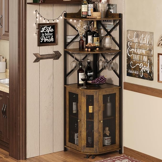 JKsmart Corner Bar Cabinet - Image 7