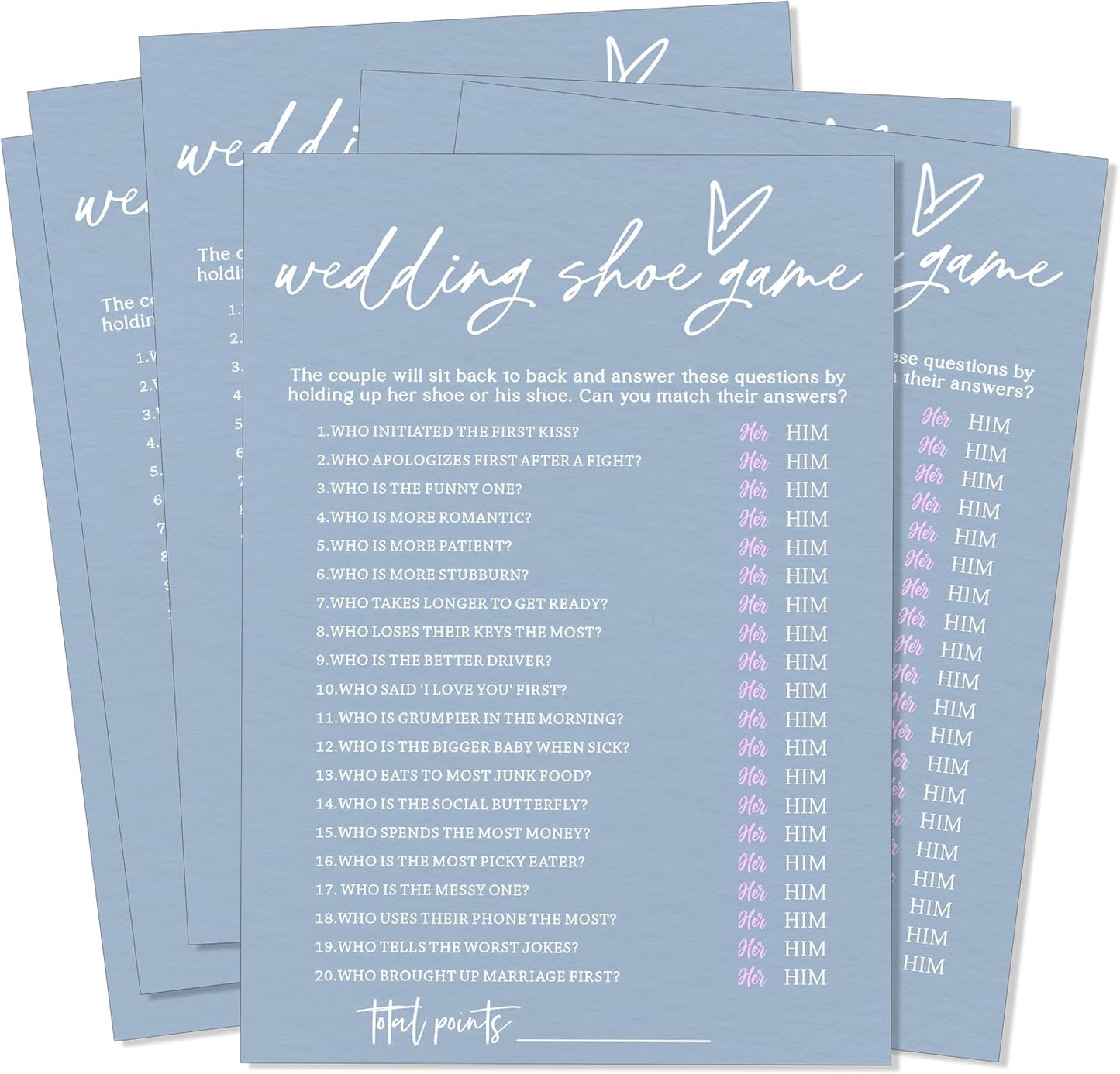 Fun Wedding Games Set - 25 Bridal Shower Games Cards, Engaging Bridal Party Entertainment for Wedding Shower, Engagement Party & Reception Fun a Must-Have for Minimalist Newlywed Game - B06