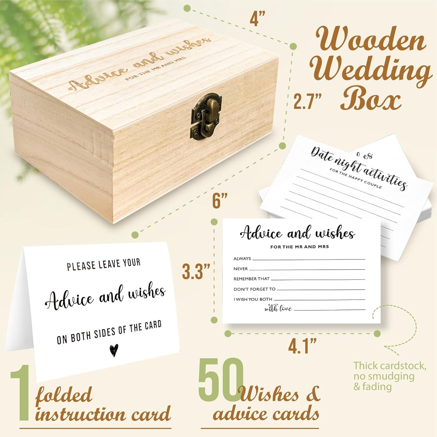 Advice And Wishes For The Mr And Mrs - Wedding Advice Cards For Bridal Shower Decorations, Hilarious Bridal Shower Games, Advice For The Groom And Bride Box, Wedding Games For Reception