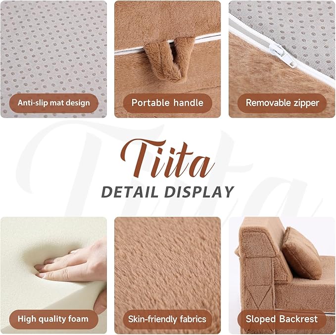 Tiita Convertible Folding Kids Sofa Bed - Image 4
