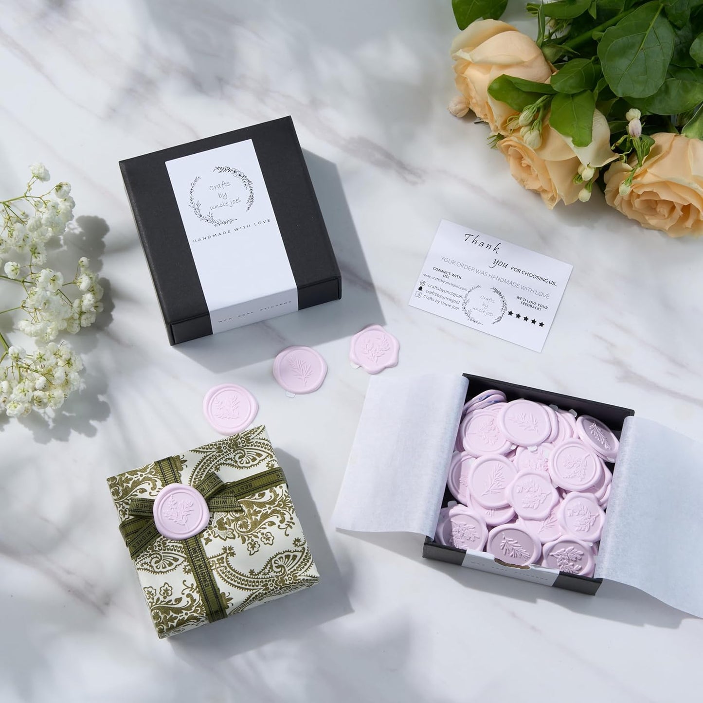 Wax Seal Stickers (60 Pcs, 3 Designs in 1 Pack) Premium Envelope Seal Stickers for Wedding Invitation Envelopes, Adhesive Wax Seals, Perfect for Seating Chart, Gift Wrapping