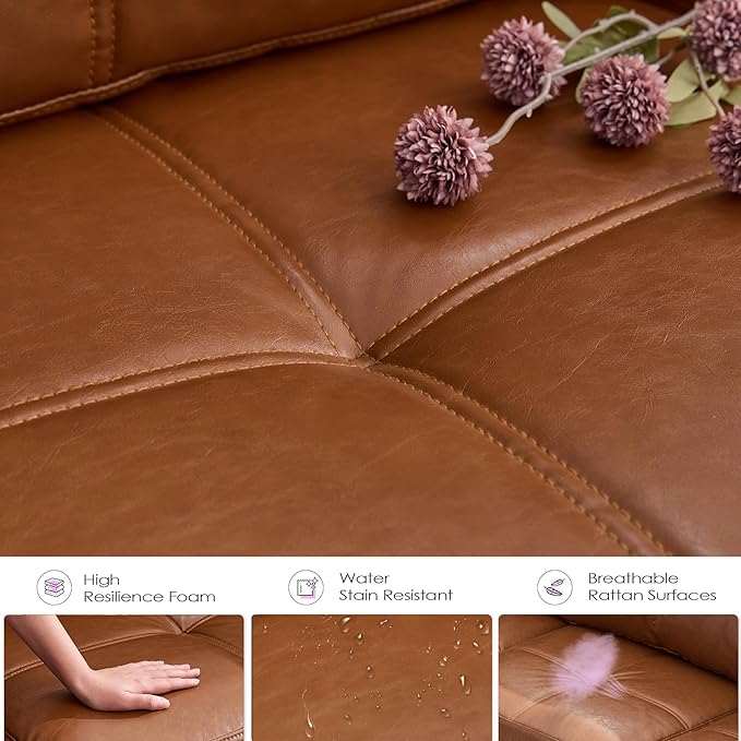 TYBOATLE Brown Sofa Couch Sectional Couches - Image 3