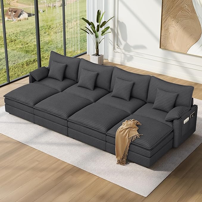 Vesgantti 142" Oversized Sectional Sofa Bed, 8-Seater Modular Sleeper Cloud by Vesgantti