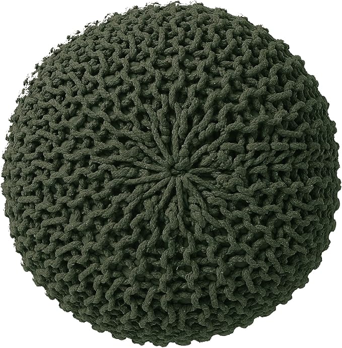 REDEARTH Round Hand Knitted Pouf - Image 4