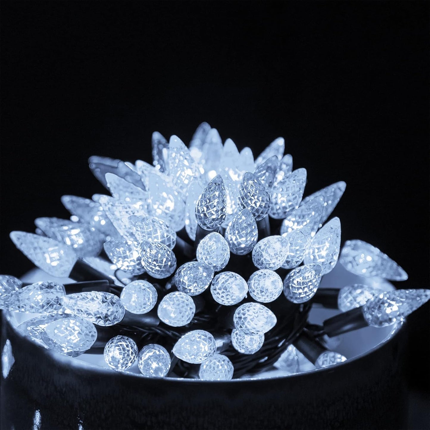 Dazzle Bright C6 Christmas String Lights, 100 LED 33 FT Outdoor Christmas Lights Waterproof Connectable, 8 Modes Lights for Indoor Outdoor Home Garden Yard Xmas Tree Decorations (White)