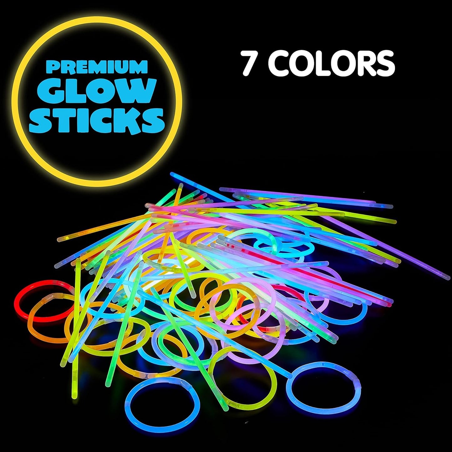 JOYIN 1000 Pcs 8" Glowsticks, Halloween Supplies Pack, Bracelets Necklaces, Glow in the Dark Party Favors, Easter, Christmas, Football Party Supplies