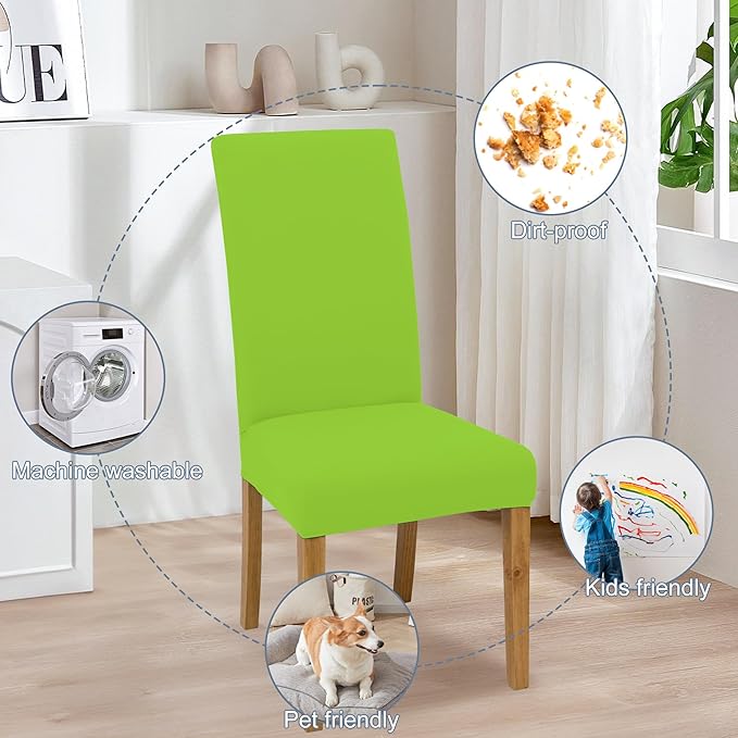 BIETYONE Stretch Dining Chair Covers Set of 4, Soft Removable Washable Kitchen - Image 6