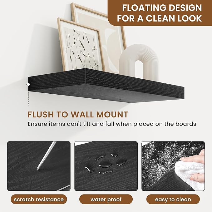 fuqing Floating Shelves for Wall, Wall Mounted Wood Floating Shelf - Image 5
