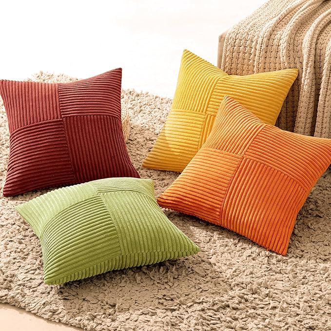MIULEE Burnt Orange Decorative Throw Pillow Covers 18x18 Inch Set of 4 Boho - Image 5
