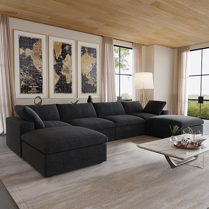 JACH 160.6" U-Shaped Sectional Couch, Modern Modular Convertible Sofa - Image 7