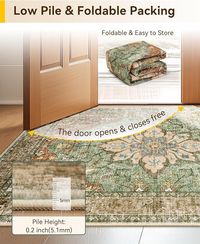 RELEANY Area Rugs 2'6"x10' Runner Rug Non Slip Washable - Image 4
