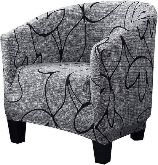 SearchI Club Chair Slipcover Stretch Barrel Chair Covers Printed Tub Chair by SearchI