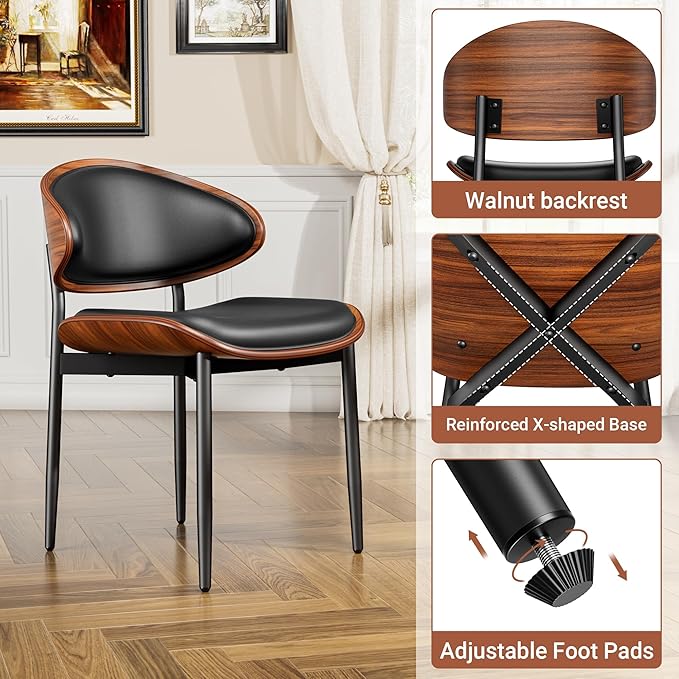 YaFiti Dining Chairs Set of 4, Dining Room and Kitchen Chairs, Mid Century - Image 5