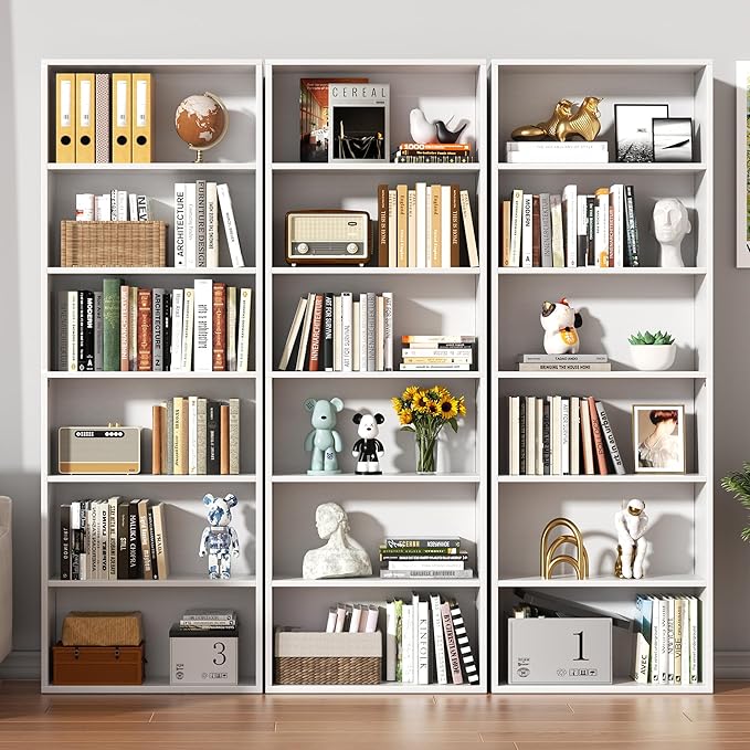 Shintenchi Bookshelf, 6-Tier Open Bookcase and Bookshelves, 6 Shelf Display - Image 5