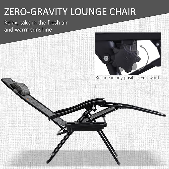Outsunny Zero Gravity Chair Set - Image 3