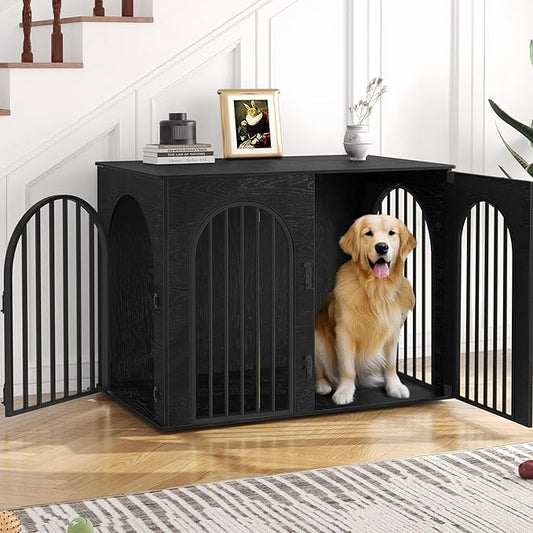Hzuaneri 44.1" Wooden Dog Crate Furniture, Indoor Dog Kennel Dogs Cage by Hzuaneri