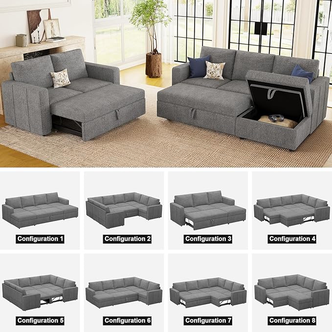 Belffin Modular Sectional Sleeper Sofa Bed - Image 7