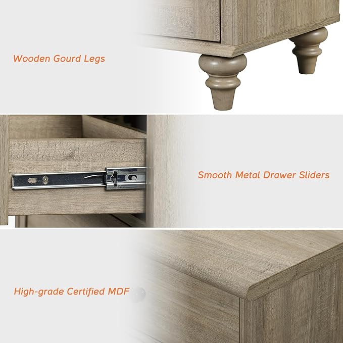 WAMPAT Farmhouse Nightstand - Image 3