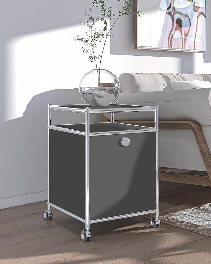 Matte Storage Cart with Flap Door, Large Capacity Storage Cart with Detachable - Image 7