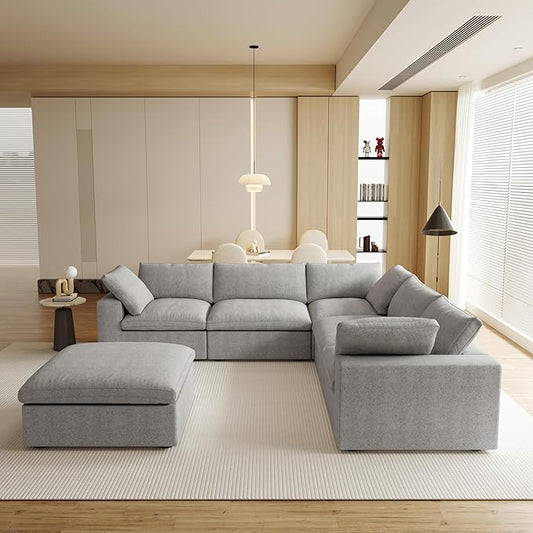 JACH V Shape Couches Sectional for Living Room, Modular Convertible Sofa Couch by JACH