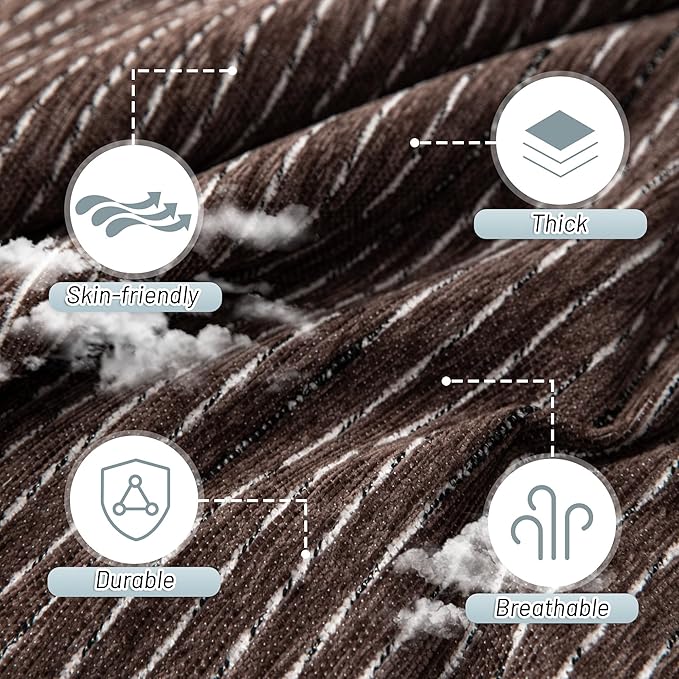 MYSKY HOME Boho Couch Cover Deep Chocolate Sofa Covers Washable, Farmhouse Sofa - Image 3
