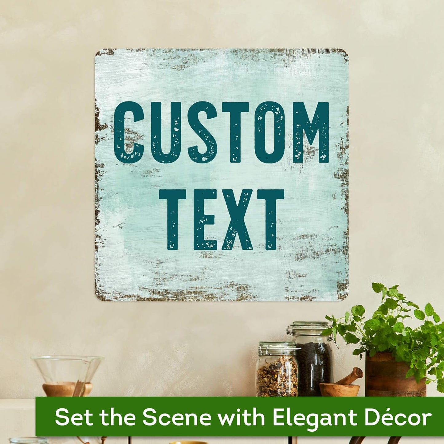 Custom Sign, Custom Street Sign, 11 Font Colors, 13 Font Styles, 4 Hole Options, 22 Sizes, 18x18 Inches, Rust Free DiBound, Fade Resistant, Made in USA by My Sign Center (Shabby Chic)