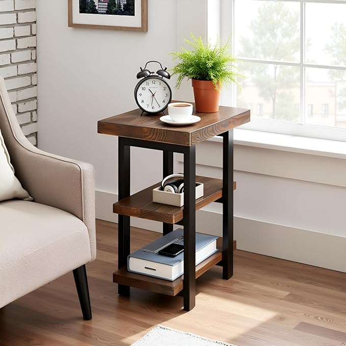 Alaterre Furniture Pomona Living Room 3-Tier Solid Wood End Table - Image 2