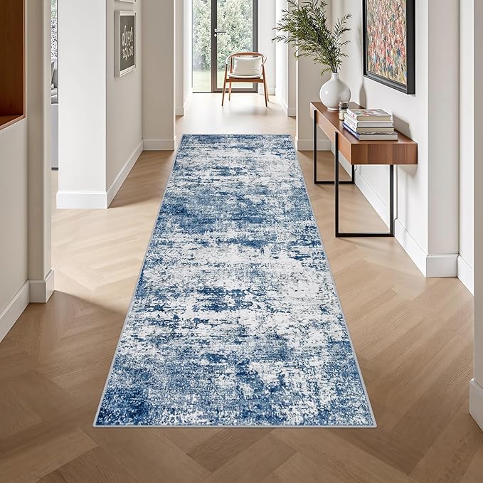 Washable Area Rug 3x10 Entryway Rug: Washable Modern Abstract Soft Thin Rug - Image 4