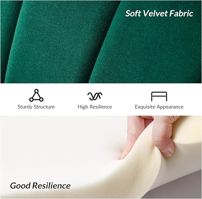HULALA HOME Velvet Loveseat Sofa - Image 5