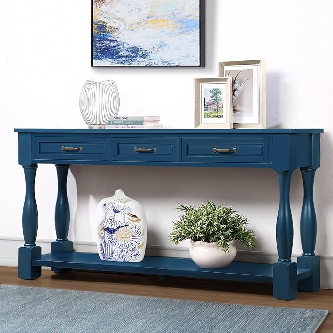 Knocbel Long Antique Entry Console Table - Image 7